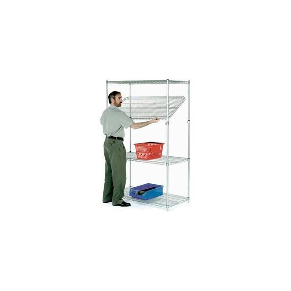 Global Equipment Nexel E-Z Adjust Chrome Wire Shelving 36"W x 14"D x 86"H 14368AC - main